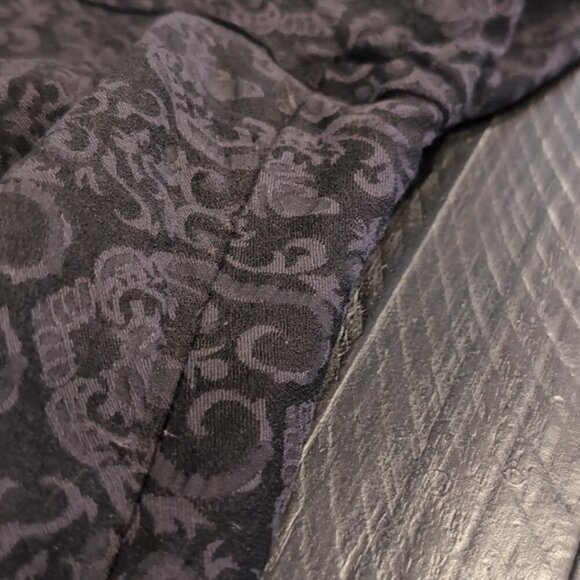 Simon Chang Denim Slim Straight Trouser Pants Stretch Black Jacquard Size 8 - Picture 13 of 13